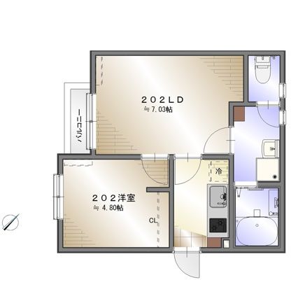 COAST　TERRACE　桜山 202号室 間取り