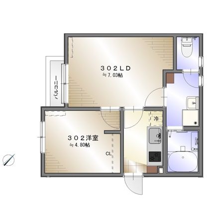COAST　TERRACE　桜山 302号室 間取り