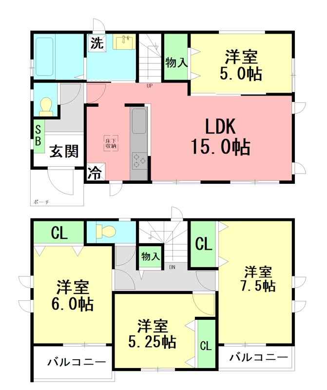 Ｓｕｍａｉ－ｔｏ厚木市宮の里０２ 間取り