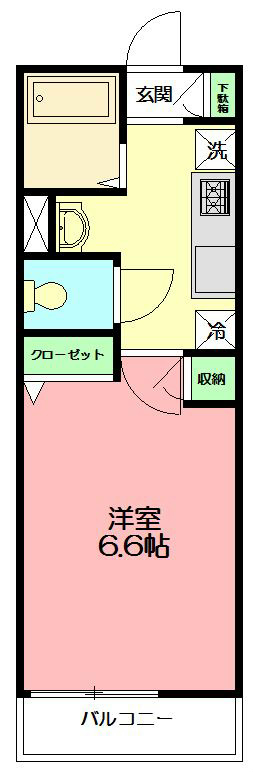 メゾンクレール 102号室 間取り