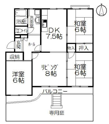 茅ヶ崎海岸松が丘ハイツＤ棟 103号室 間取り