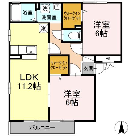 グランシャリオ･Ａ 301号室 間取り