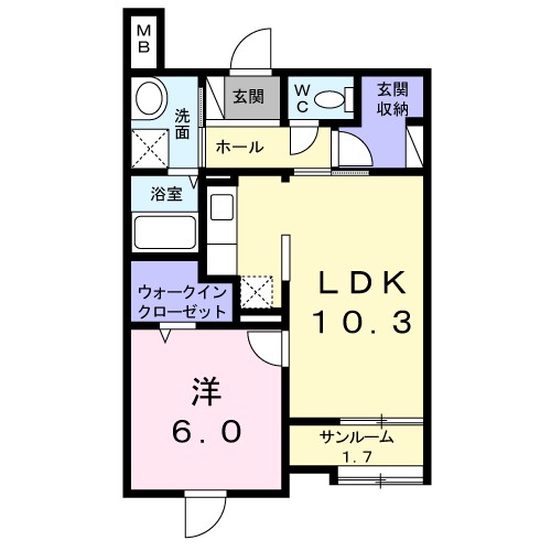 シエロアズール 101号室 間取り