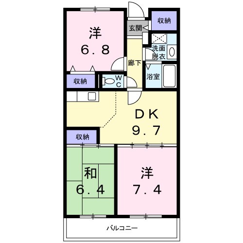 プラムハウス 202号室 間取り