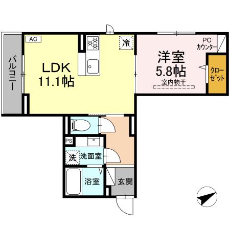 エスペランス 202号室 間取り
