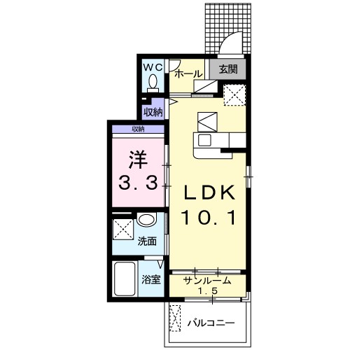 メゾン・サウザンド 101号室 間取り