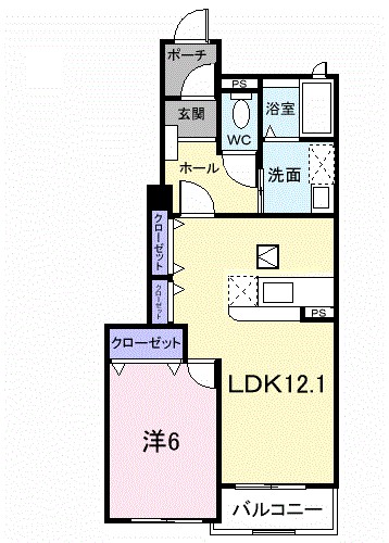 モスフロックス 103号室 間取り