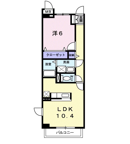 バクランⅠ 205号室 間取り