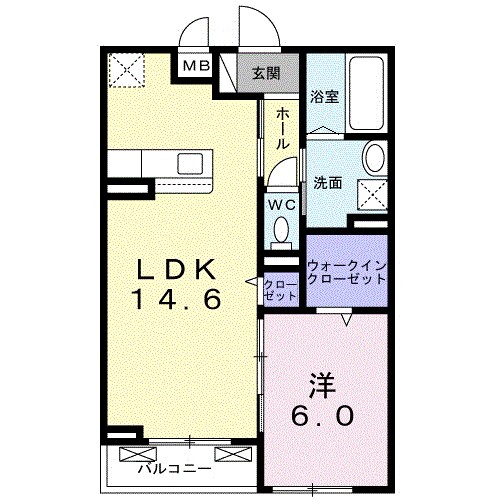 カーサ デル ポモドーロ 202号室 間取り