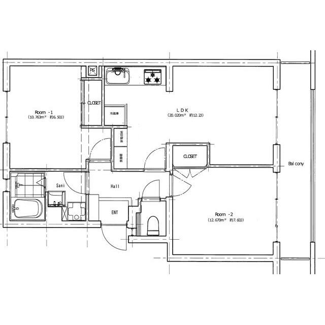 第三河原ハイツ 305号室 間取り