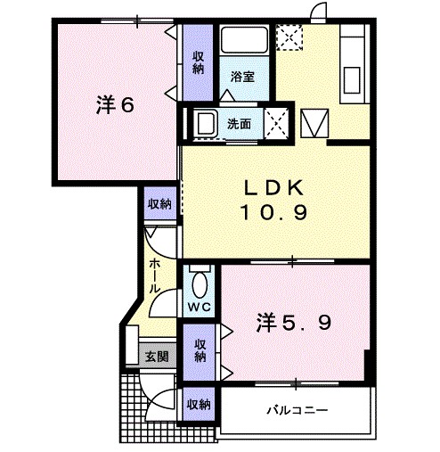ラルジュⅠ 101号室 間取り