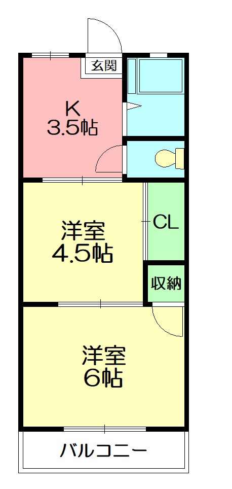 岡本ハイツ 101号室 間取り