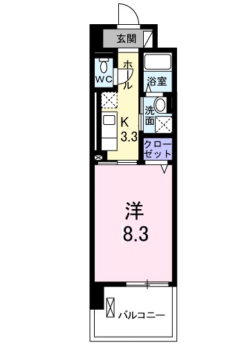プラティーク 102号室 間取り