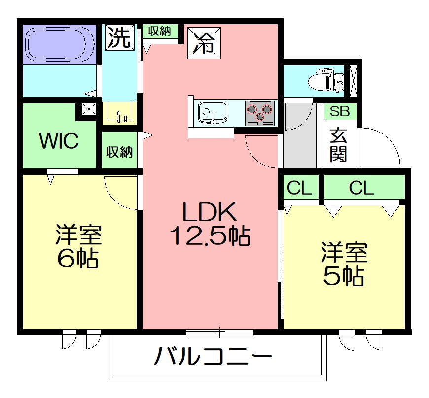 グレイスSHONAN 201号室 間取り