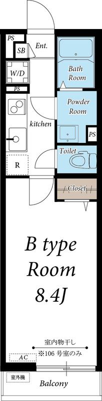 リブリ・コウゲン大和 102号室 間取り