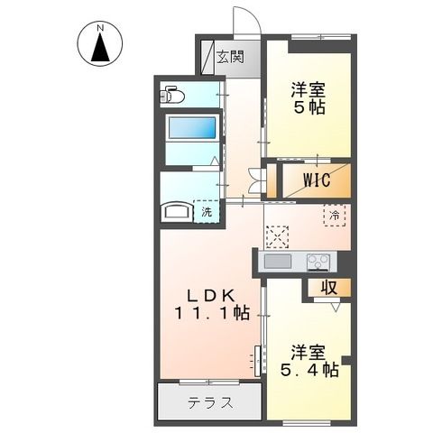 ルーモス 106号室 間取り