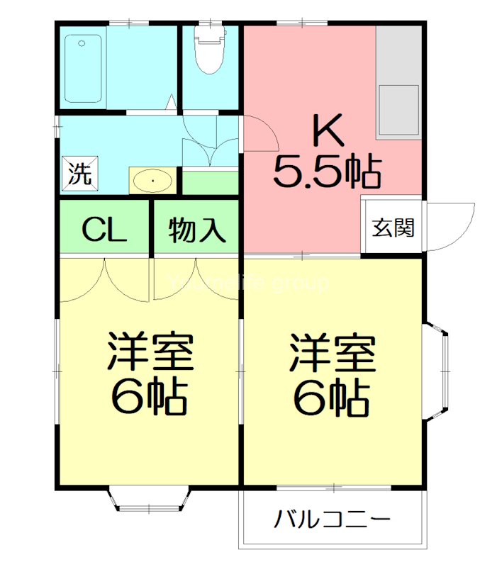 カーサ西 201号室 間取り