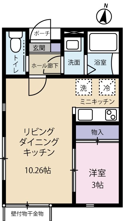 ジュネス(亀井野) 101号室 間取り