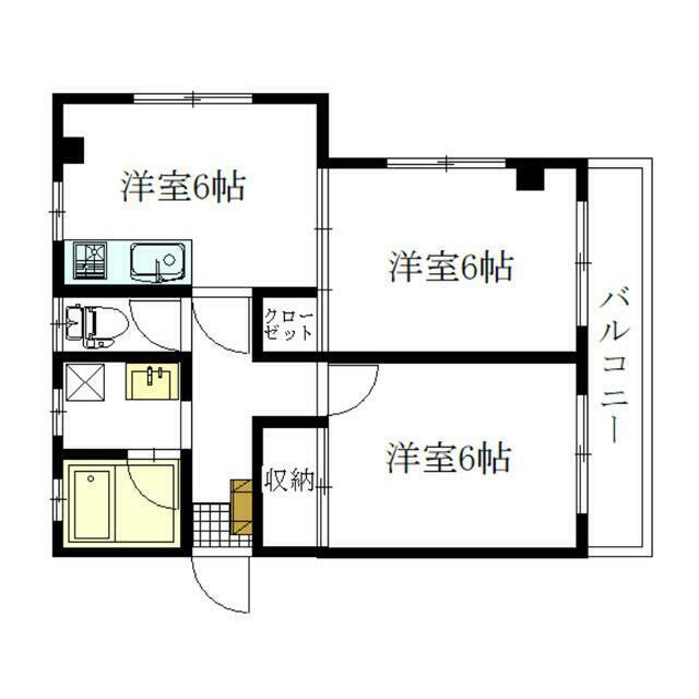 チェリーコーポラス 301号室 間取り