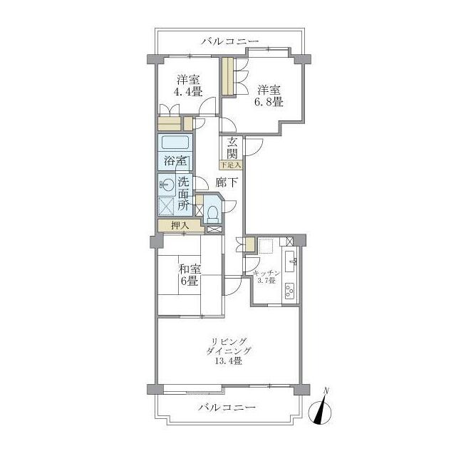 ベルメゾン茅ヶ崎 203号室 間取り