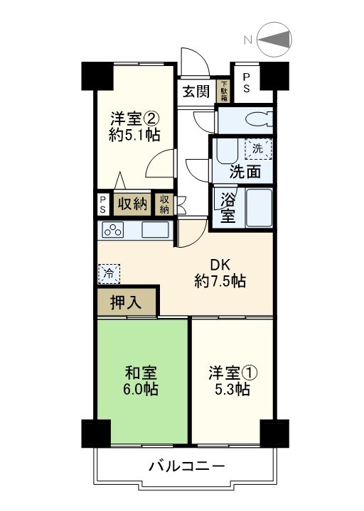 コーラル東戸塚 404号室 間取り