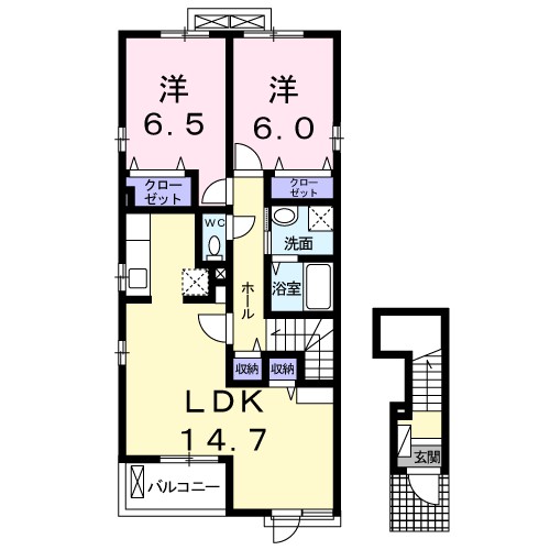 ジューンベリー 201号室 間取り