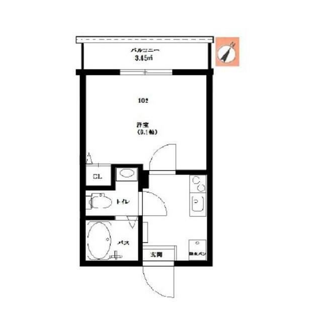 レイディアンス公田 102号室 間取り
