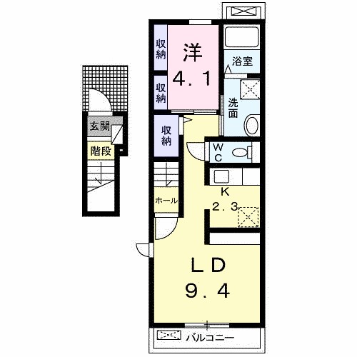 フローラル 203号室 間取り