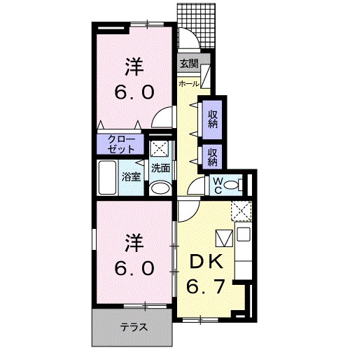 メゾンド・デスパシオ 102号室 間取り