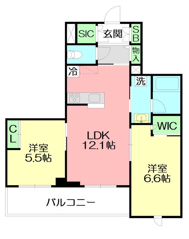 シャーメゾンゆめが丘弐番館　  203号室 間取り