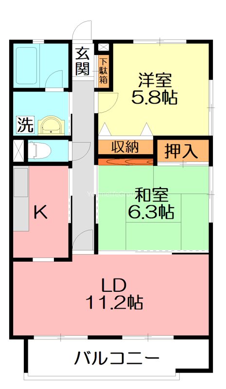 ラ・メール弥勒寺 103号室 間取り