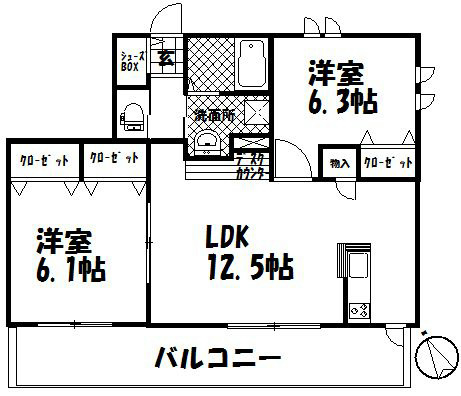ヴィラシャンベール  101号室 間取り