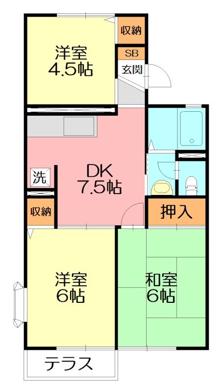 ハイツひまわり 105号室 間取り