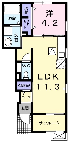 マリソル 104号室 間取り