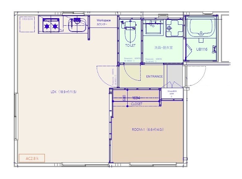 カサドペレーザB  201号室 間取り