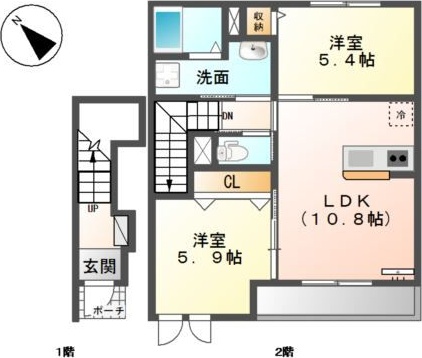 シェネ 202号室 間取り