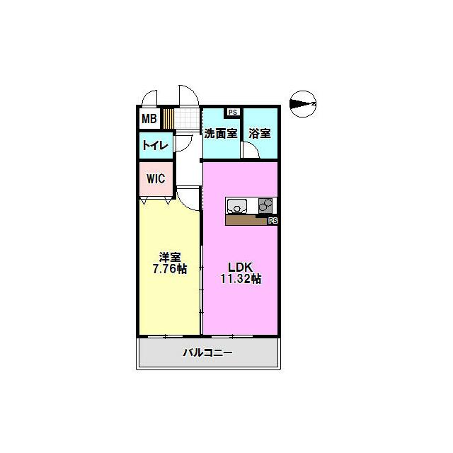 茅ヶ崎フェリックスコート長尾 401号室 間取り