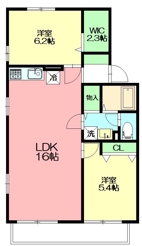 セゾンドミールE 201号室 間取り