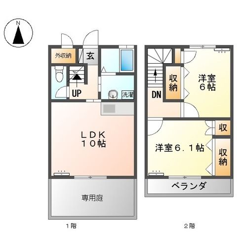 パシフィックテラス 106号室 間取り