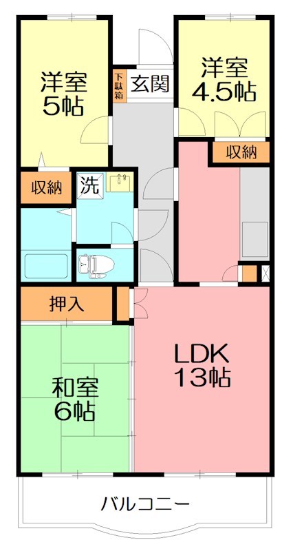 ドミールＥ東戸塚 504号室 間取り