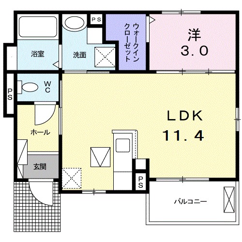 Ｓｏｌｅ　ｐｒｅｓｓｏ 105号室 間取り