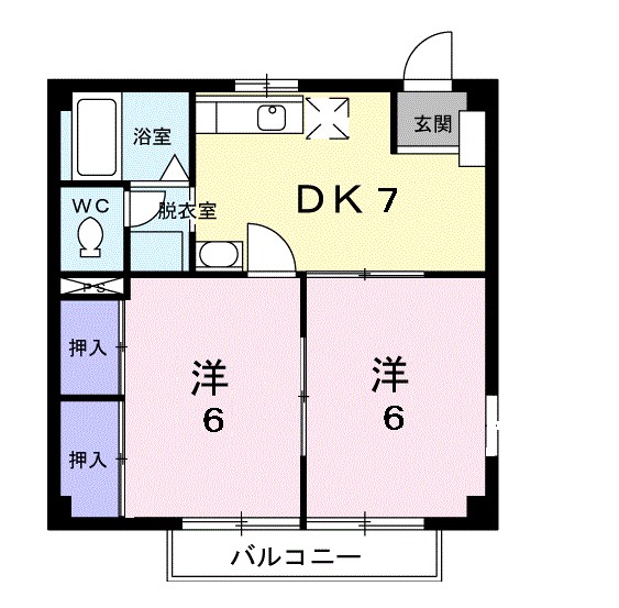 サンライズハイムA 201号室 間取り