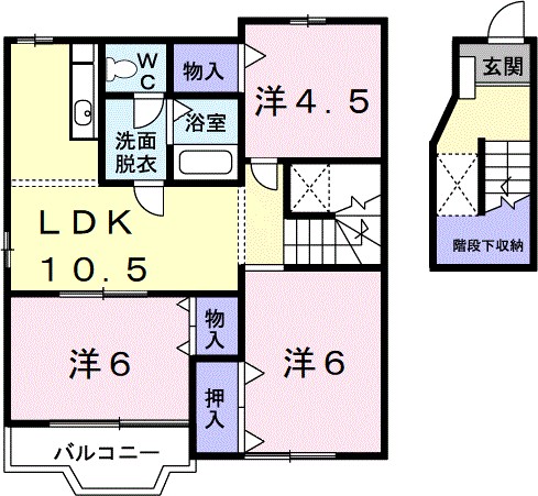 エクレール平塚 202号室 間取り