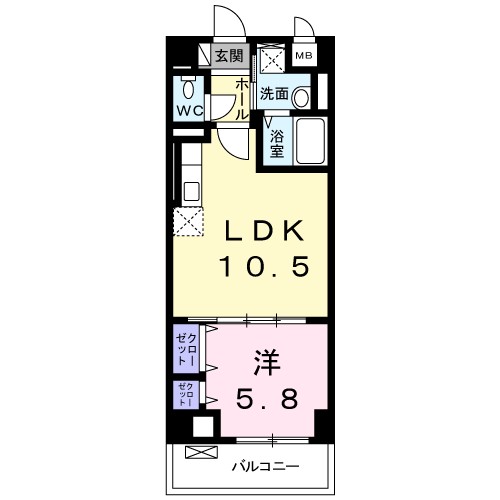 クレスト湘南 404号室 間取り