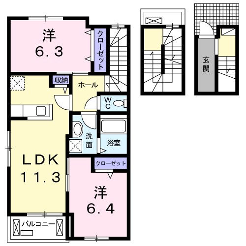 グラン・パレⅡ 302号室 間取り