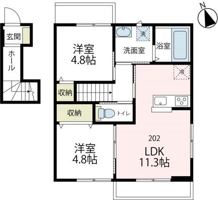 ラウレアⅠ 202号室 間取り