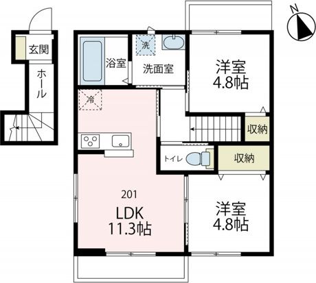 ラウレアⅠ 201号室 間取り