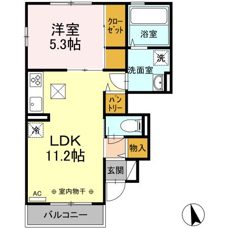 サニーサイド　Ⅱ 101号室 間取り