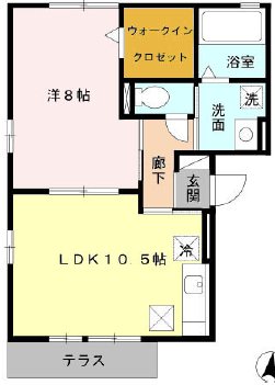 ヴィラージュ川入B 101号室 間取り
