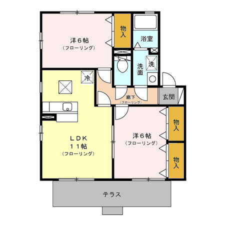 ピーチガーデン 102号室 間取り